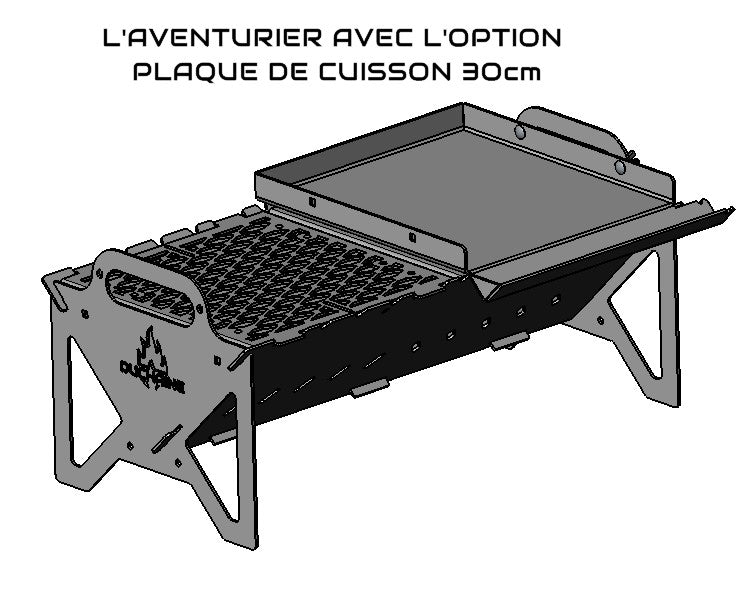 L'AVENTURIER_Grill portable au charbon de bois (30cm x 60cm)