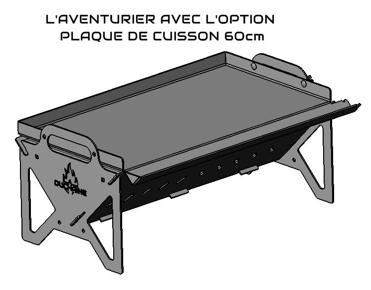 L'AVENTURIER_Grill portable au charbon de bois (30cm x 60cm)