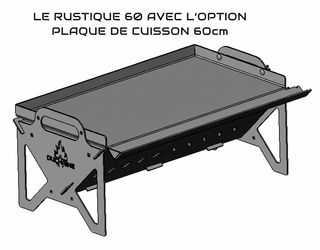 LE RUSTIQUE 60_Grill portable au charbon de bois (30cm x 60cm)