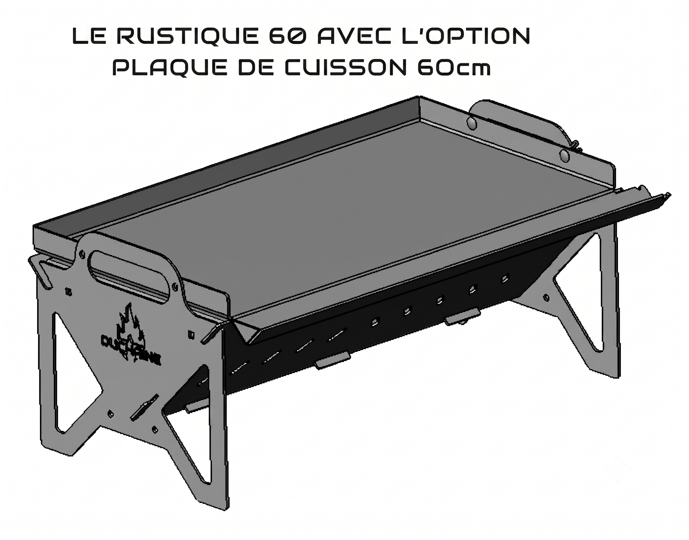 LE RUSTIQUE 60_Grill portable au charbon de bois (30cm x 60cm)
