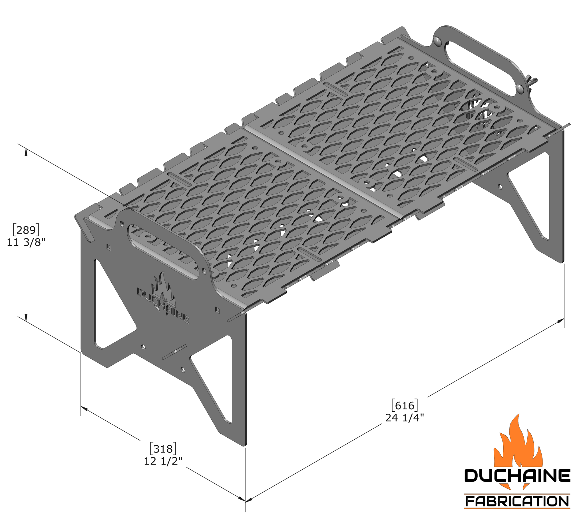 L'AVENTURIER_Grill portable au charbon de bois (30cm x 60cm)